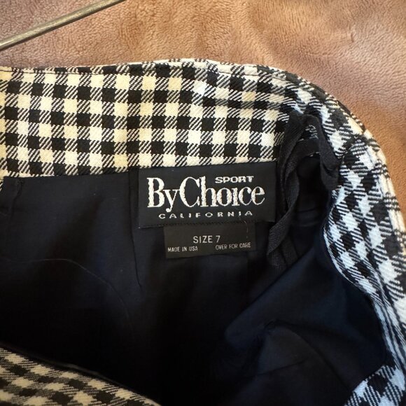 Vintage By Choice Black and White Checkered Gingham Pencil Skirt - Picture 3 of 3